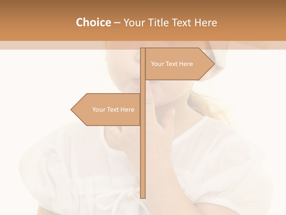 A Little Girl Wearing A Chef's Hat And Holding Her Finger To Her Mouth PowerPoint Template