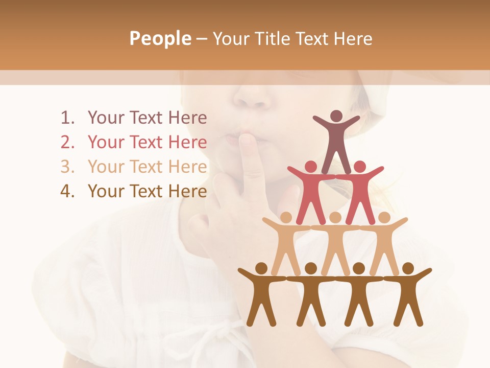 A Little Girl Wearing A Chef's Hat And Holding Her Finger To Her Mouth PowerPoint Template