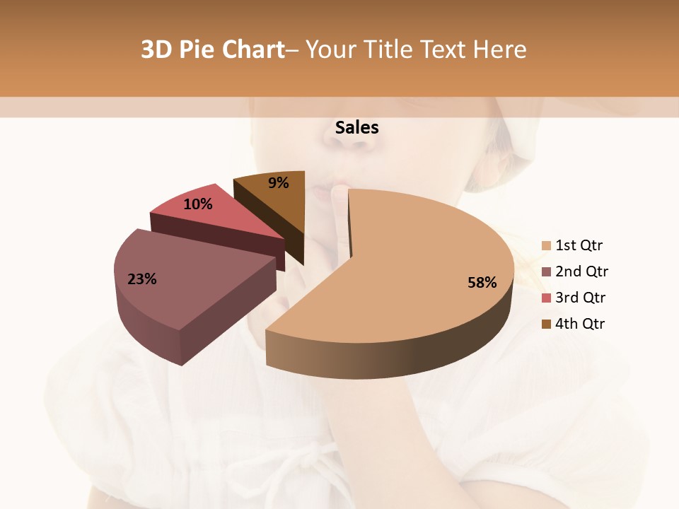 A Little Girl Wearing A Chef's Hat And Holding Her Finger To Her Mouth PowerPoint Template