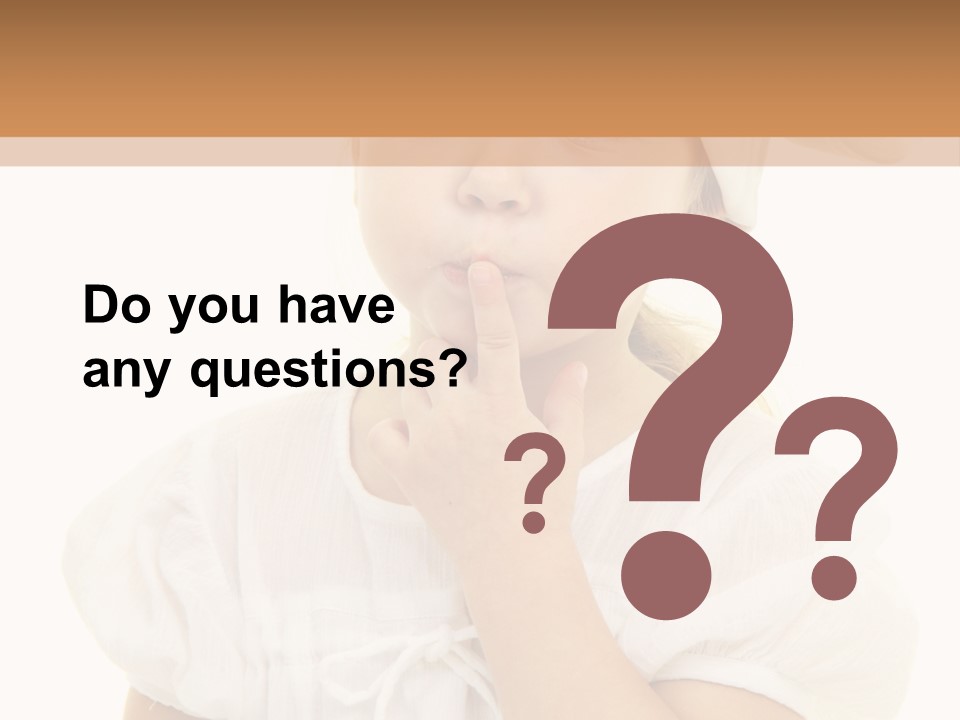 A Little Girl Wearing A Chef's Hat And Holding Her Finger To Her Mouth PowerPoint Template