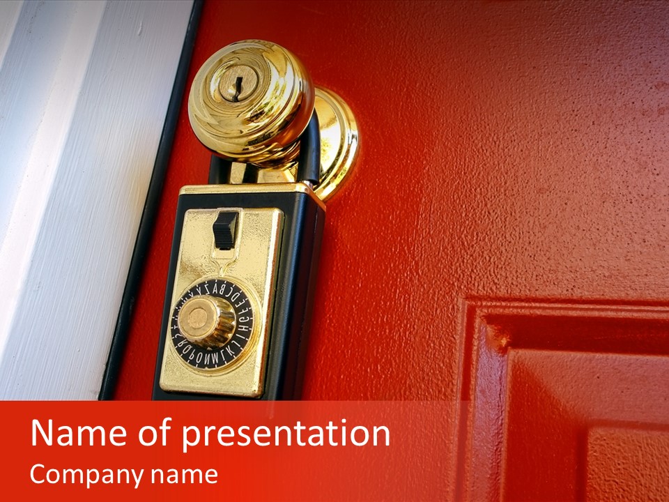 Knob Security Transaction PowerPoint Template