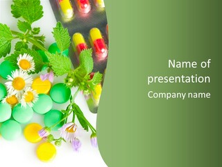 Pills And Flowers Powerpoint Template PowerPoint Template