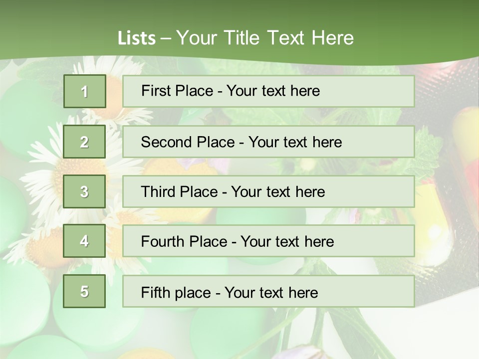 Pills And Flowers Powerpoint Template PowerPoint Template