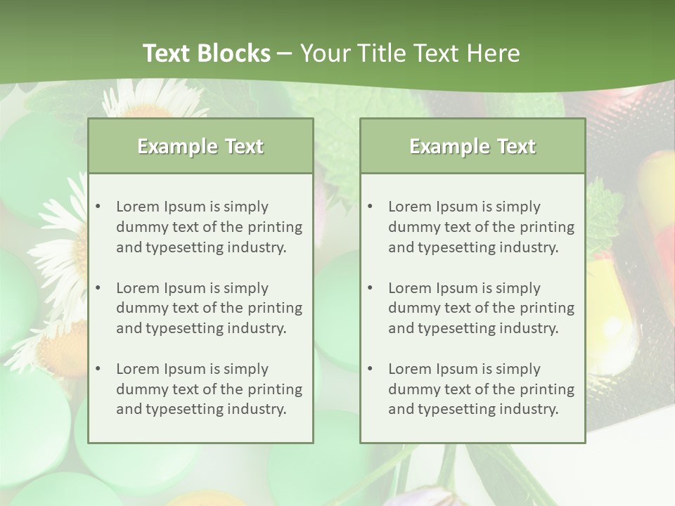 Pills And Flowers Powerpoint Template PowerPoint Template