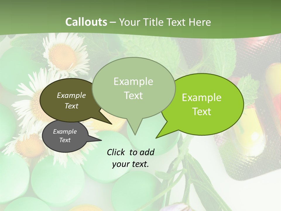 Pills And Flowers Powerpoint Template PowerPoint Template