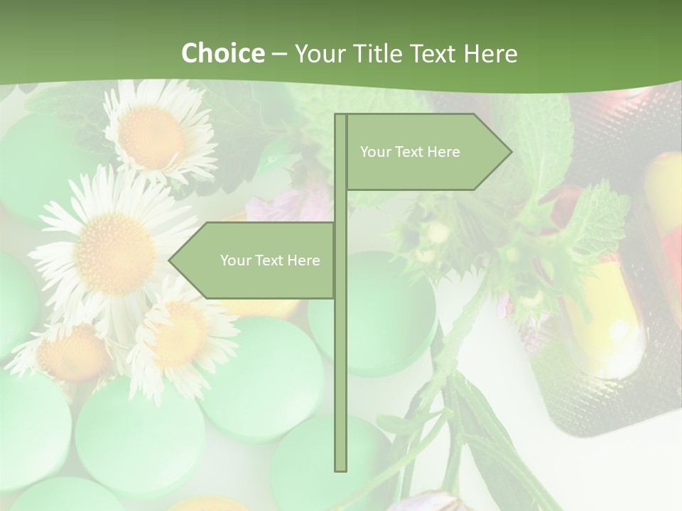 Pills And Flowers Powerpoint Template PowerPoint Template