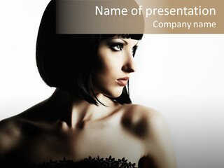 Femininity Gesture Lady PowerPoint Template