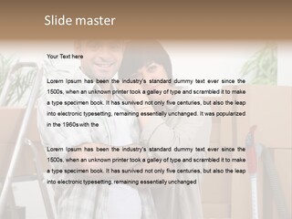 A Man And A Woman Standing In Front Of Moving Boxes PowerPoint Template
