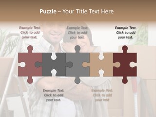 A Man And A Woman Standing In Front Of Moving Boxes PowerPoint Template