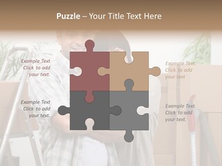 A Man And A Woman Standing In Front Of Moving Boxes PowerPoint Template