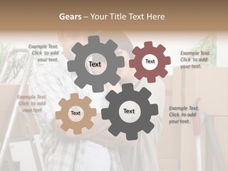 A Man And A Woman Standing In Front Of Moving Boxes PowerPoint Template