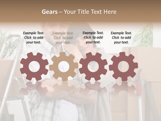 A Man And A Woman Standing In Front Of Moving Boxes PowerPoint Template