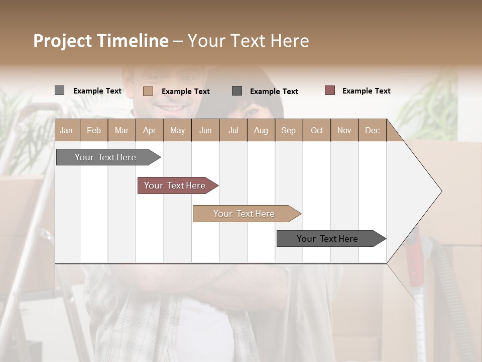 A Man And A Woman Standing In Front Of Moving Boxes PowerPoint Template