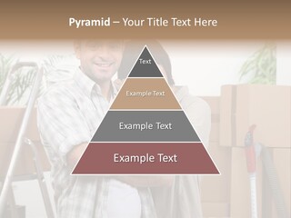 A Man And A Woman Standing In Front Of Moving Boxes PowerPoint Template