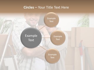 A Man And A Woman Standing In Front Of Moving Boxes PowerPoint Template