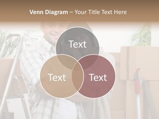 A Man And A Woman Standing In Front Of Moving Boxes PowerPoint Template