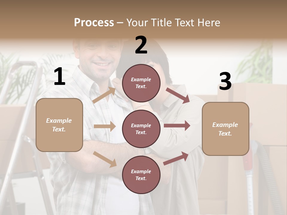 A Man And A Woman Standing In Front Of Moving Boxes PowerPoint Template