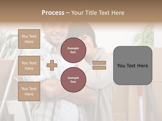 A Man And A Woman Standing In Front Of Moving Boxes PowerPoint Template