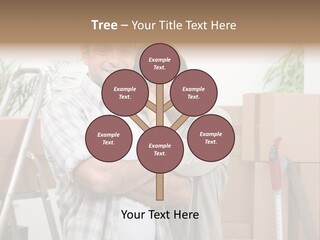 A Man And A Woman Standing In Front Of Moving Boxes PowerPoint Template