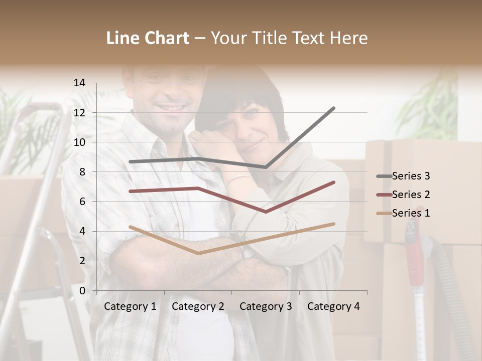 A Man And A Woman Standing In Front Of Moving Boxes PowerPoint Template