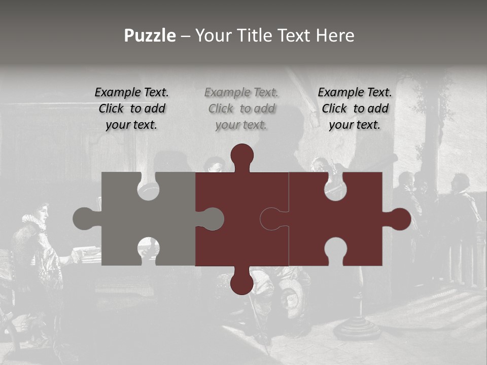 A Black And White Photo Of People In A Room PowerPoint Template