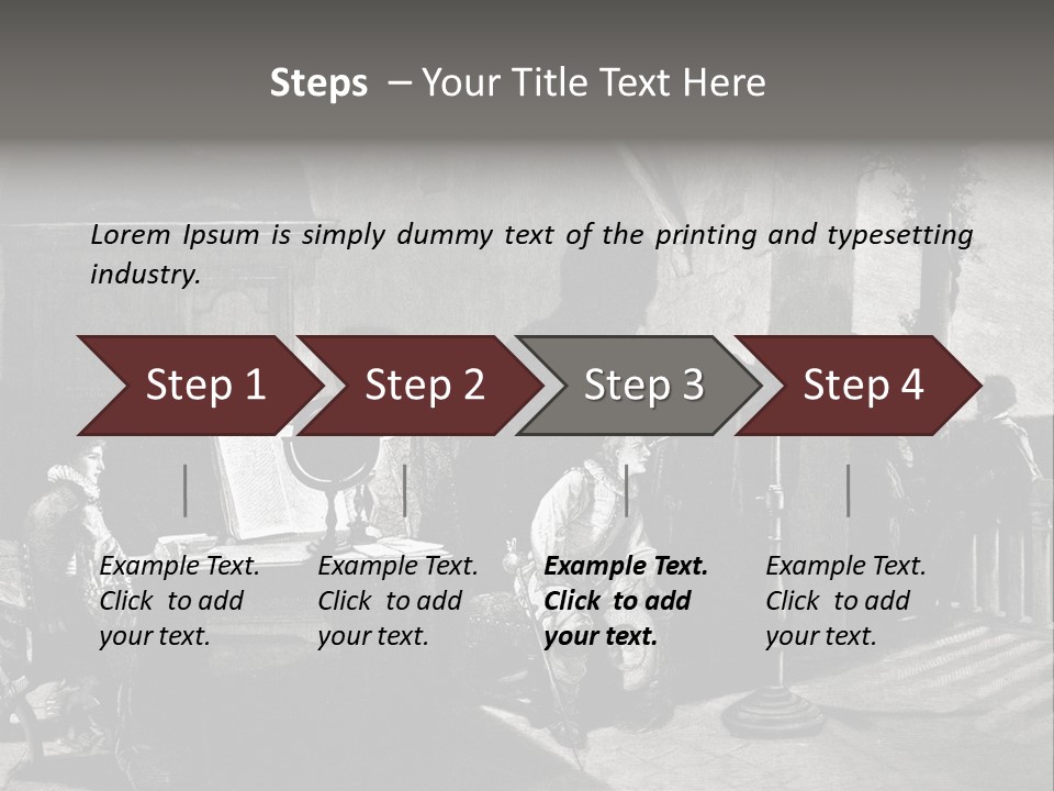 A Black And White Photo Of People In A Room PowerPoint Template