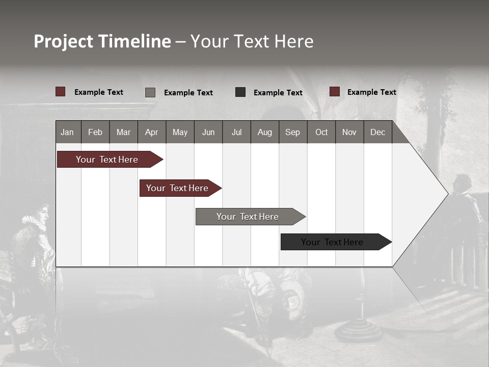 A Black And White Photo Of People In A Room PowerPoint Template