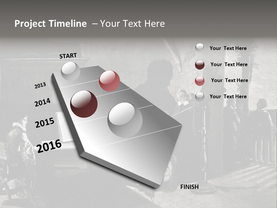 A Black And White Photo Of People In A Room PowerPoint Template