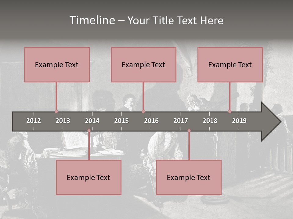 A Black And White Photo Of People In A Room PowerPoint Template