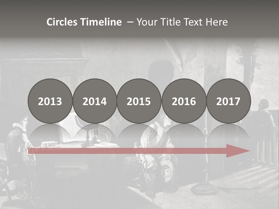 A Black And White Photo Of People In A Room PowerPoint Template