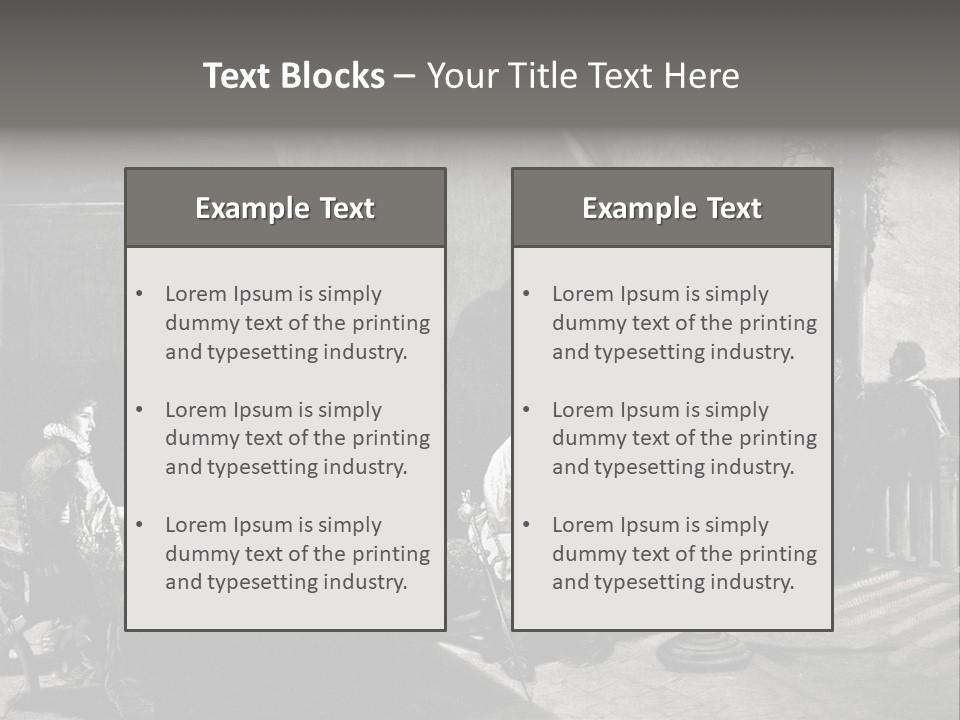 A Black And White Photo Of People In A Room PowerPoint Template