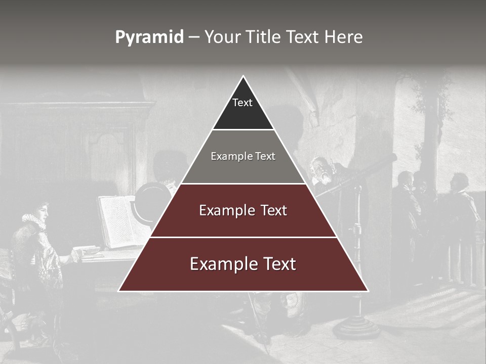 A Black And White Photo Of People In A Room PowerPoint Template