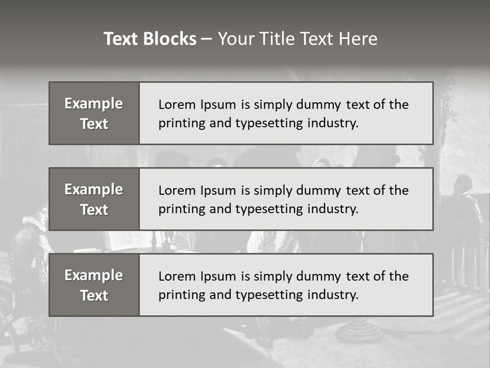 A Black And White Photo Of People In A Room PowerPoint Template