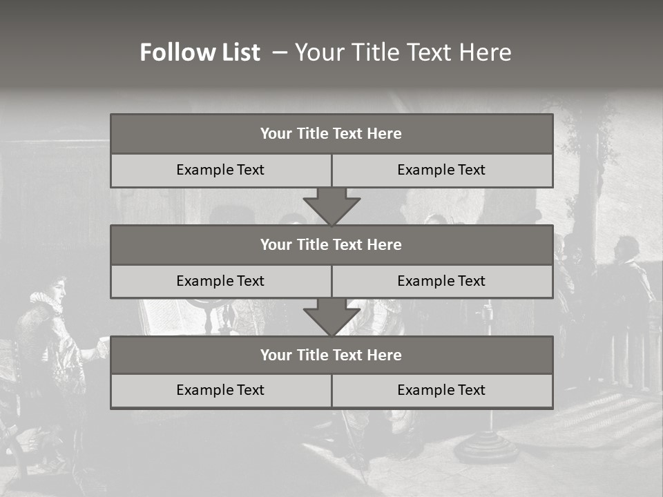 A Black And White Photo Of People In A Room PowerPoint Template