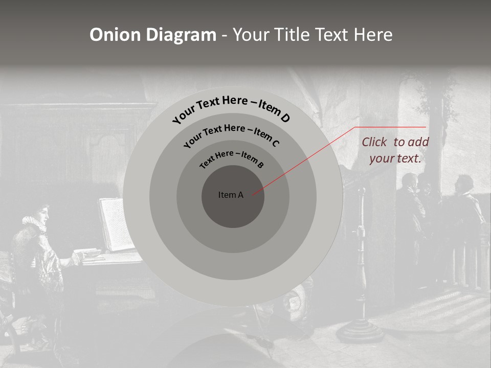 A Black And White Photo Of People In A Room PowerPoint Template