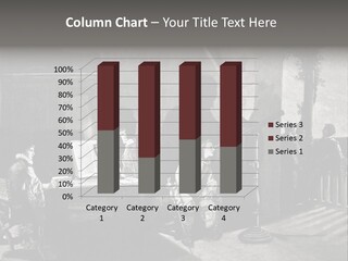 A Black And White Photo Of People In A Room PowerPoint Template