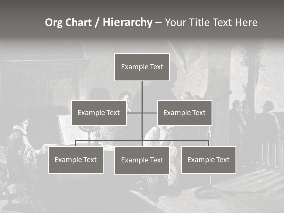 A Black And White Photo Of People In A Room PowerPoint Template