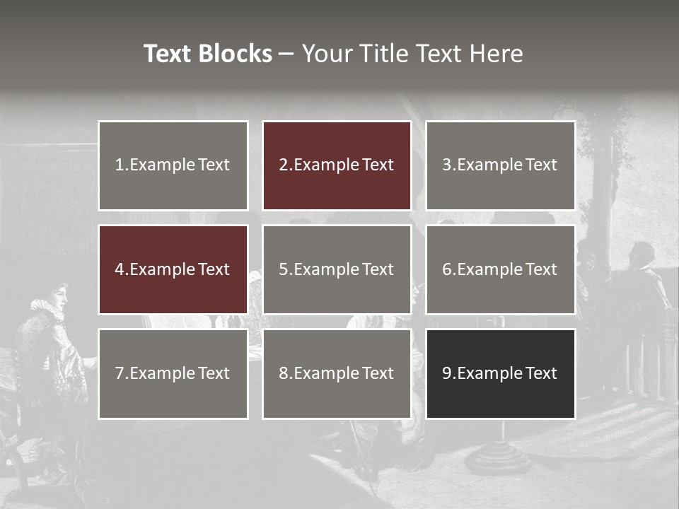 A Black And White Photo Of People In A Room PowerPoint Template