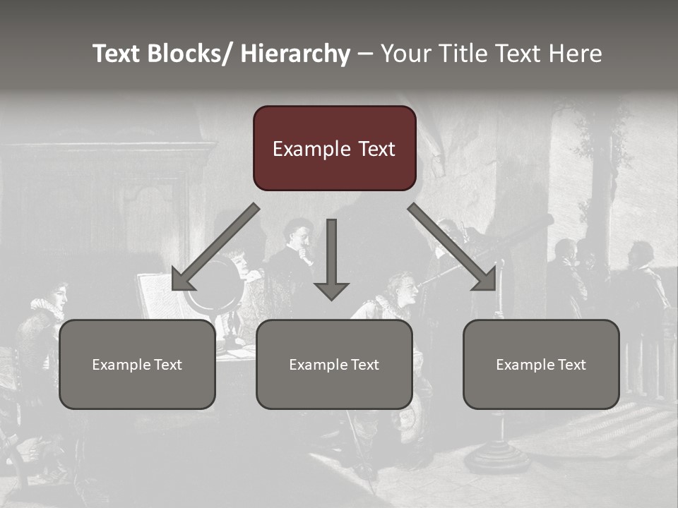 A Black And White Photo Of People In A Room PowerPoint Template