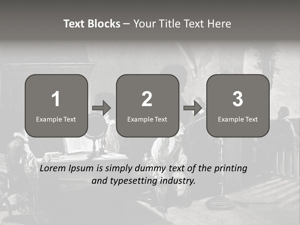 A Black And White Photo Of People In A Room PowerPoint Template