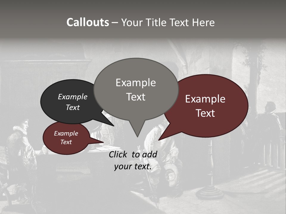 A Black And White Photo Of People In A Room PowerPoint Template