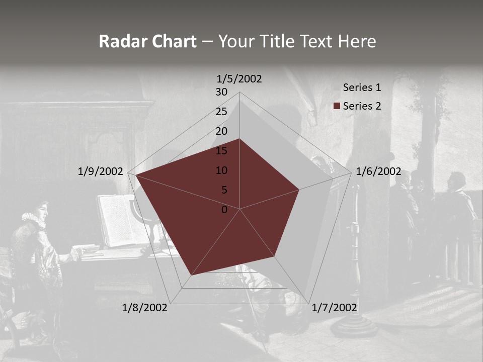A Black And White Photo Of People In A Room PowerPoint Template