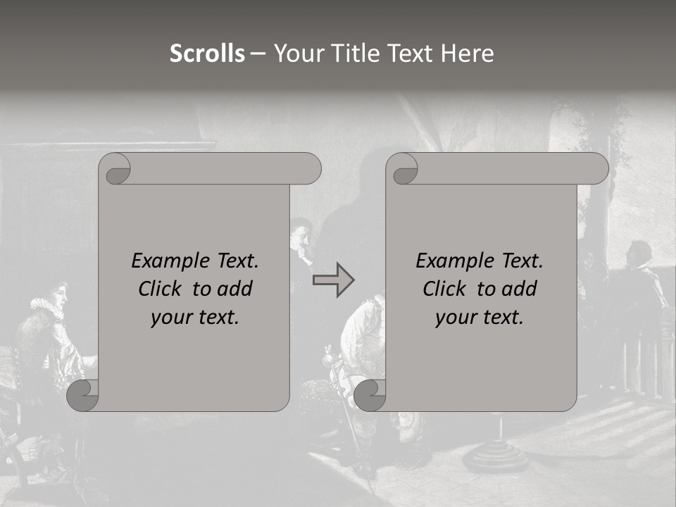 A Black And White Photo Of People In A Room PowerPoint Template