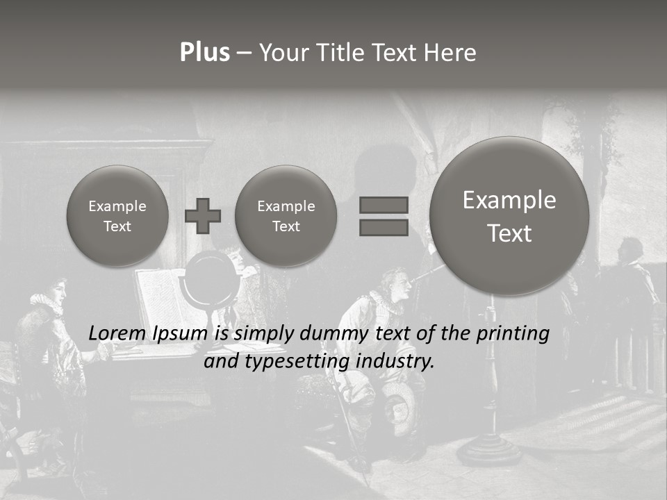 A Black And White Photo Of People In A Room PowerPoint Template