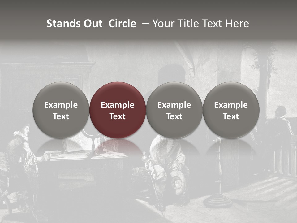 A Black And White Photo Of People In A Room PowerPoint Template