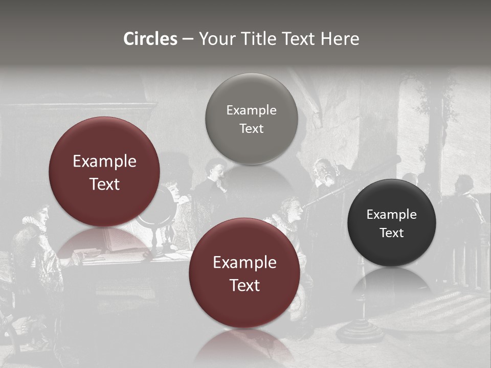 A Black And White Photo Of People In A Room PowerPoint Template