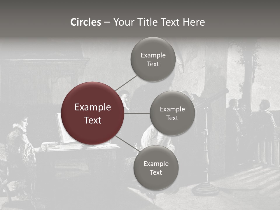 A Black And White Photo Of People In A Room PowerPoint Template