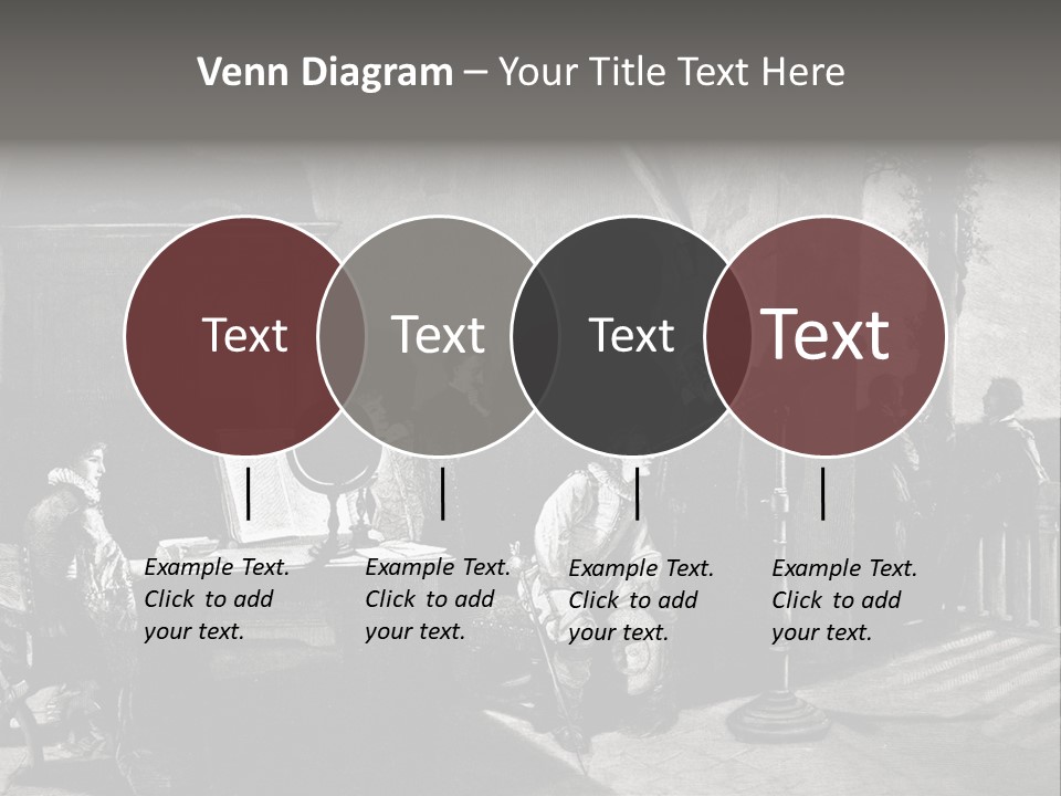 A Black And White Photo Of People In A Room PowerPoint Template