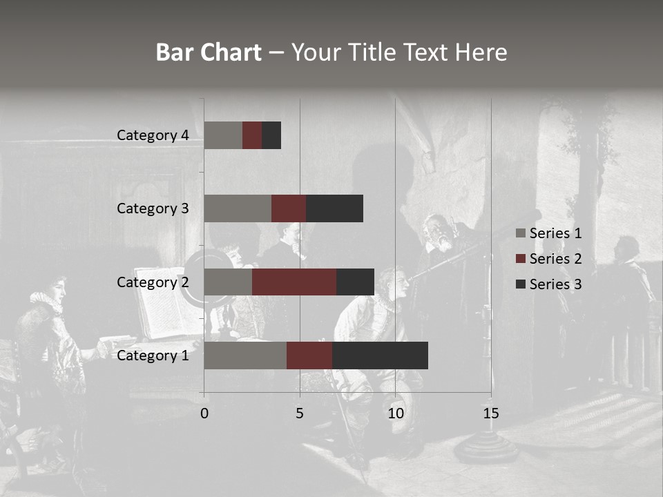 A Black And White Photo Of People In A Room PowerPoint Template