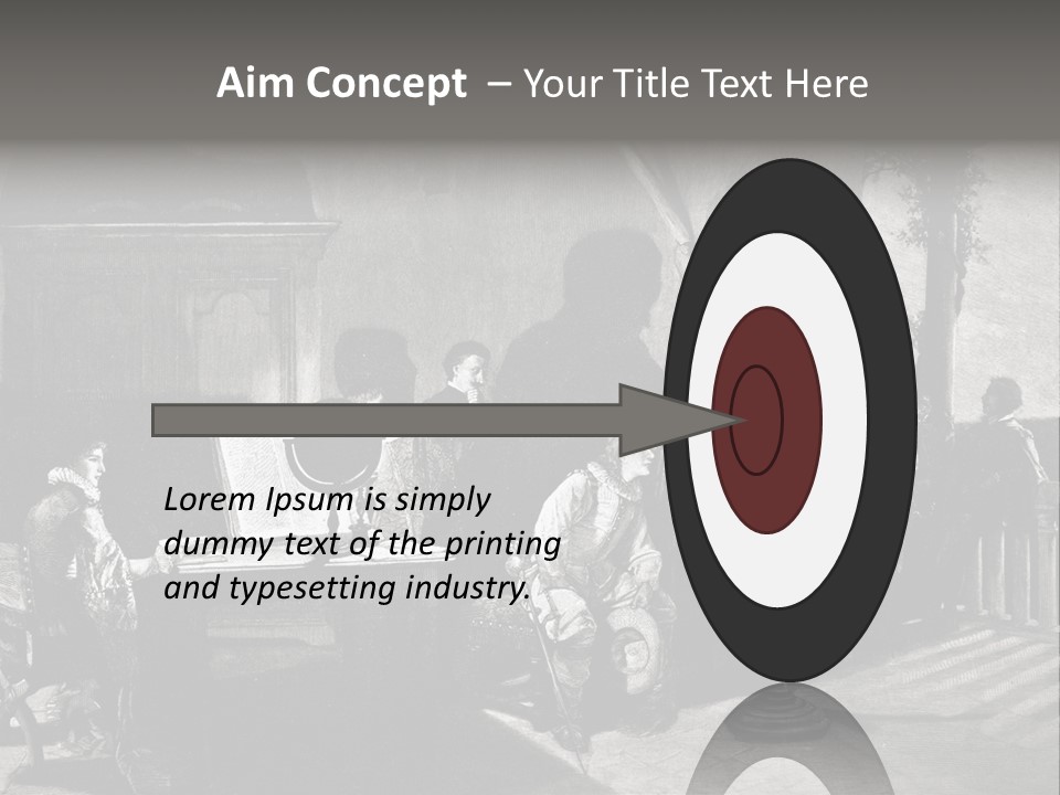 A Black And White Photo Of People In A Room PowerPoint Template